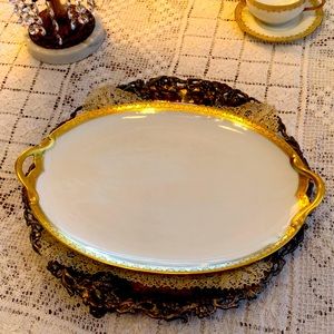 EUC- Uber Rare GDA France Haviland Limoges Calvados Double Handle Petite Platter